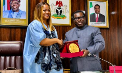 INEC NIMC Digital Alliance meeting between Abisoye Coker-Odusote and Prof. Joash Amupitan in Abuja.