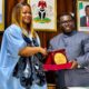 INEC NIMC Digital Alliance meeting between Abisoye Coker-Odusote and Prof. Joash Amupitan in Abuja.