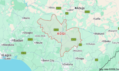 Map of Kogi State showing the location of the school attack where gunmen abducted a principal, students and a NECO official.
