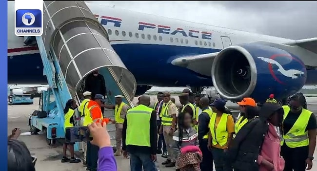 South Africa Evacuation as the final batch of Nigerian returnees arrives at Murtala Muhammed International Airport in Lagos.