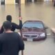 Uyo flood video showing a residential building submerged by floodwaters in Uyo